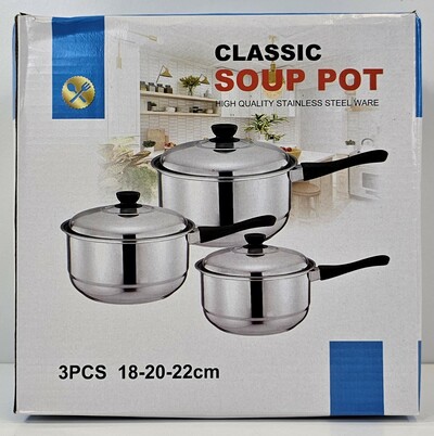3 Pcs Classic Soup Pot 